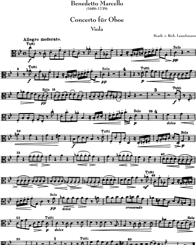 Concerto Für Oboe und Streicher (mit Basso continuo)