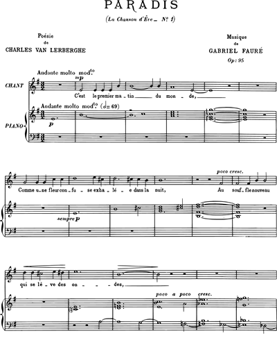 Paradis No. 1 (De "La Chanson d'Ève" Op. 95)
