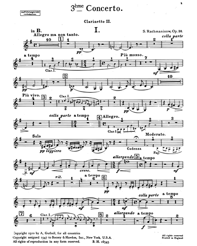 Piano Concerto No. 3 in D minor, op. 30