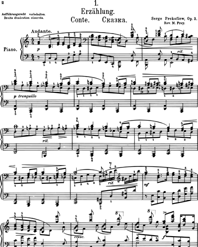 Four pieces for piano Op. 3