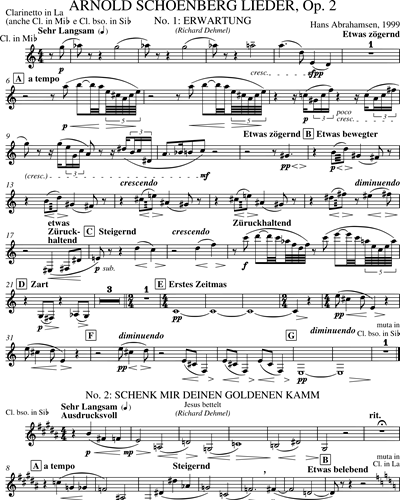 Clarinet in A/Clarinet in Eb/Bass Clarinet
