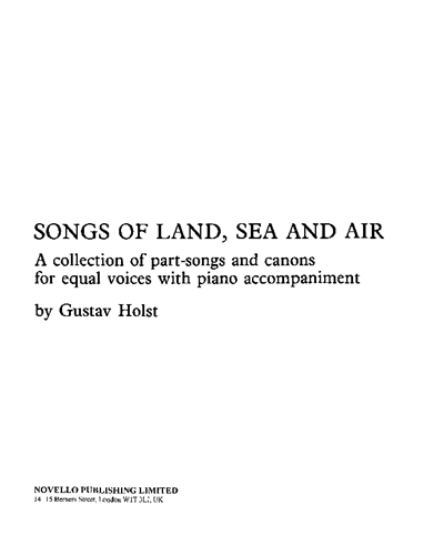 Songs Of Land, Sea And Air