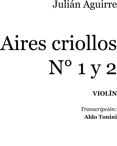Aires criollos, No. 1 - 2