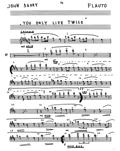 You Only Live Twice Flute 1 Sheet Music By John Barry Nkoda