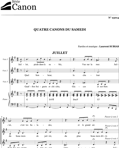 Quatre canons du samedi