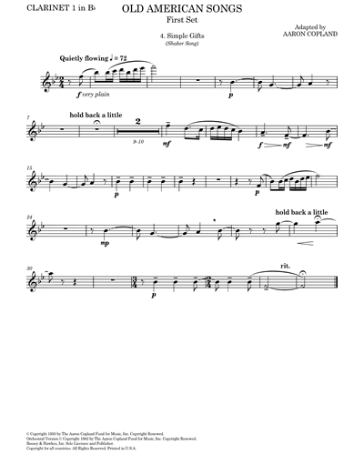 simple gifts Sheet music for Clarinet bass (Solo)