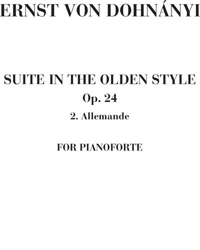 Allemande Op. 24 (Suite in the olden style)