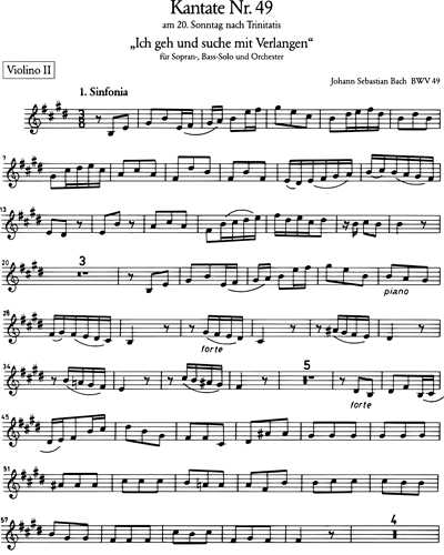 Kantate BWV 49 „Ich geh und suche mit Verlangen“