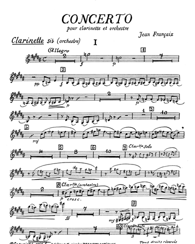 Concerto pour clarinette et orchestre