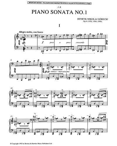 Piano Sonata No. 1, op. 6
