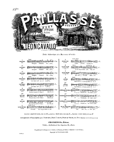 Prologue (No. 1bis from 'Pagliacci')