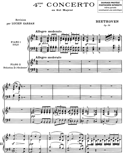 Concerto n. 4 en Sol majeur, op. 58