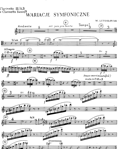 Clarinet 3 in A/Clarinet in Bb & Bass Clarinet