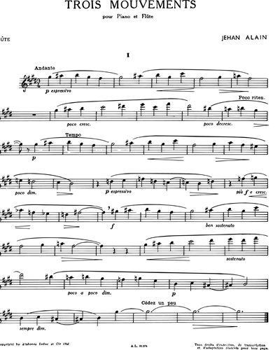 Trois Mouvements pour Piano et Flûte