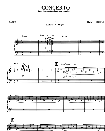 Bassoon Concerto [Solo] Bassoon Sheet Music by Henri Tomasi 