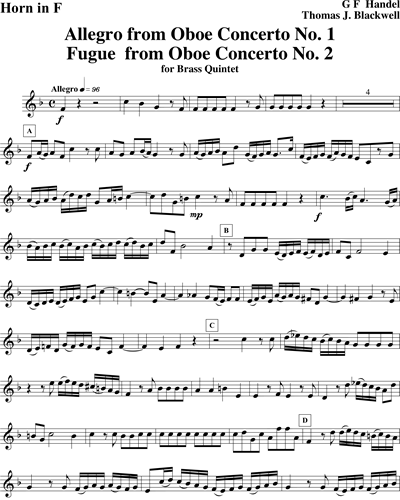 Allegro (from 'Oboe Concerto No. 1') | Fugue (from 'Oboe Concerto No. 2')