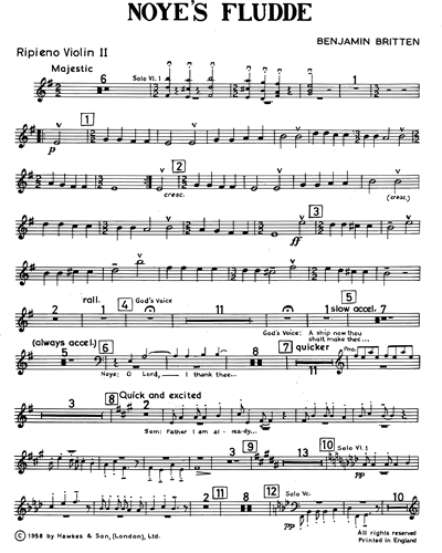 hundehvalp Overflod En sætning Noye's Fludde, op. 59 [Ripieno] Violin 2 Sheet Music by Benjamin Britten |  nkoda | Free 7 days trial