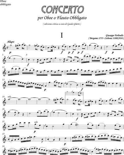 Concerto per oboe o flauto obblicato