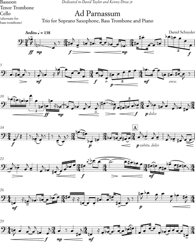 Bassoon/Trombone/Cello (Bass Trombone Alternative)
