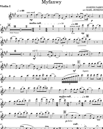 Myfanwy Flute 1 Sheet Music by Karl Jenkins | nkoda | Free 7 days trial