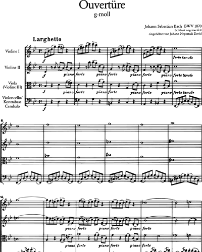 Ouvertüre (Suite) g-moll BWV 1070