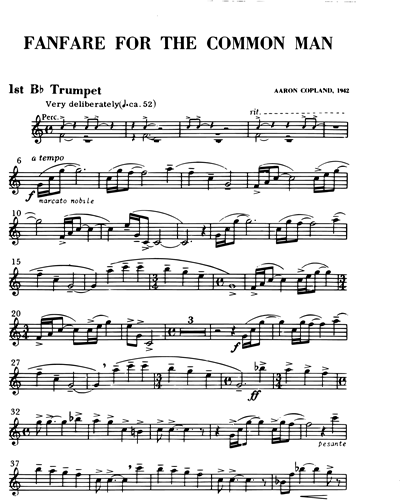 Aaron Copland Fanfare For The Common Man Trumpet In Bb 2 Sheet Music Nkoda