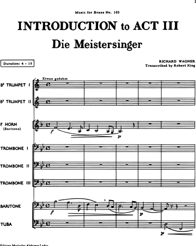Introduction to Act 3 (from "Die Meistersinger") 