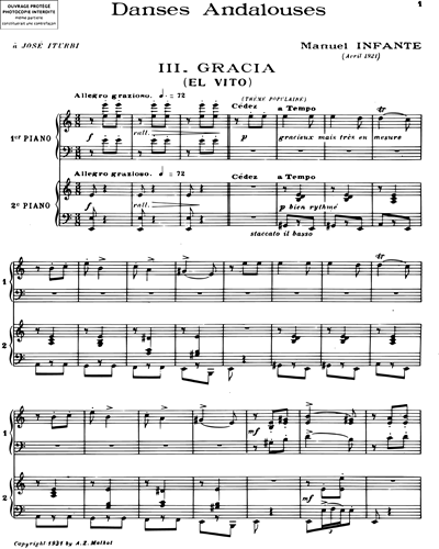 Gracia (El vito) (extrait n. 3 des "Danses Andalouses")