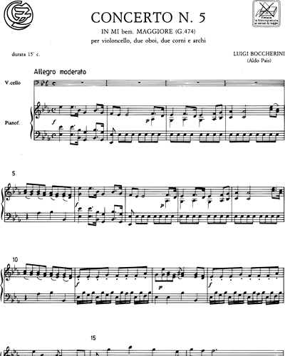 Concerto n. 5 in Mi b maggiore G. 474