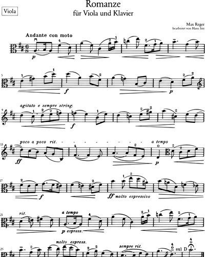 Romanze G-dur (Ausgabe für Viola und Klavier)