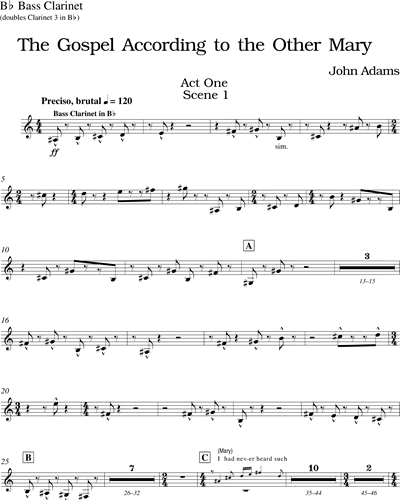 [Act 1] Bass Clarinet/Clarinet 3 in Bb