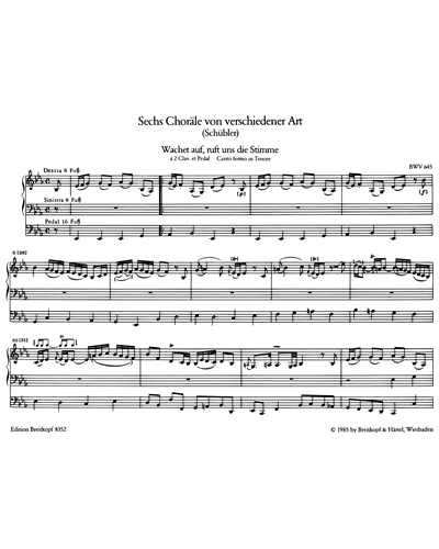 6 Choräle von verschiedener Art BWV 645-650
