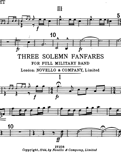Three Jubilant Fanfares and Three Solemn Fanfares