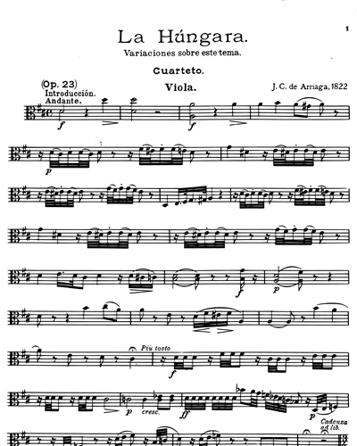 La Húngara (Variaciones), Op. 23