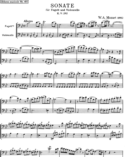 Sonata in B flat major, KV 292