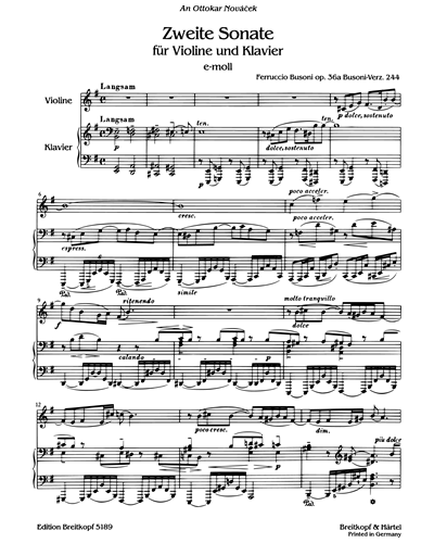 Sonate Nr. 2 e-moll op. 36a Busoni-Verz. 244