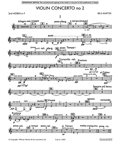 Violin Concerto No. 2, Sz. 112