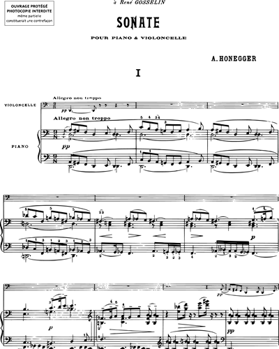Sonate pour violoncelle & piano
