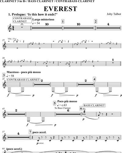 Clarinet 3 in Bb/Bass Clarinet/Contrabass Clarinet