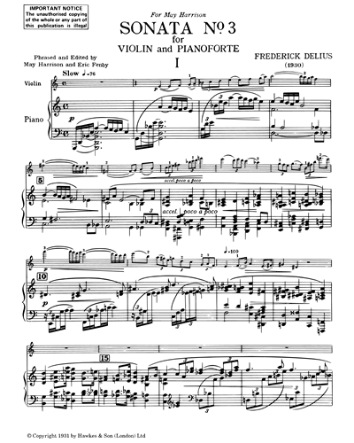 Violin Sonata No. 3 [Arranged for Viola & Piano]