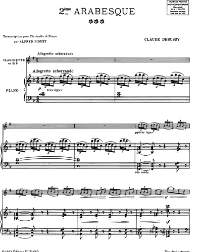 Deuxième Arabesque - Pour clarinette et piano