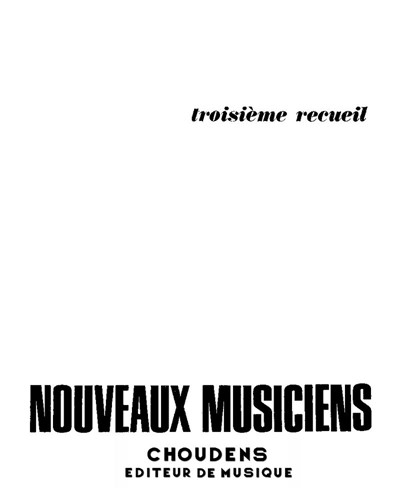 Nouveaux musiciens, troisième recueil