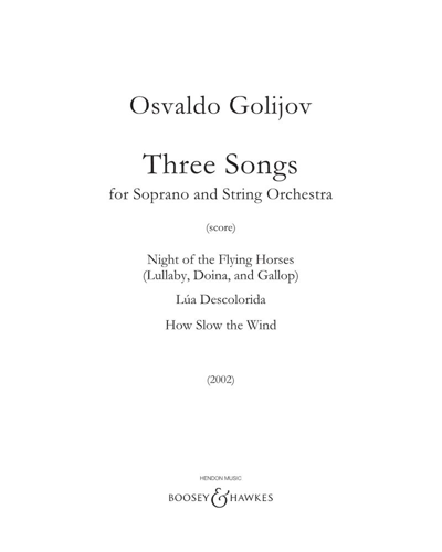 Three Songs for Soprano and Orchestra [2009 Version]