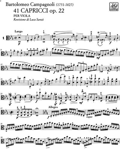 41 capricci per viola Op. 22
