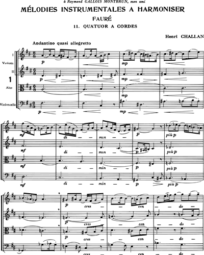 Mélodies instrumentales à harmoniser, Vol. 11: Fauré