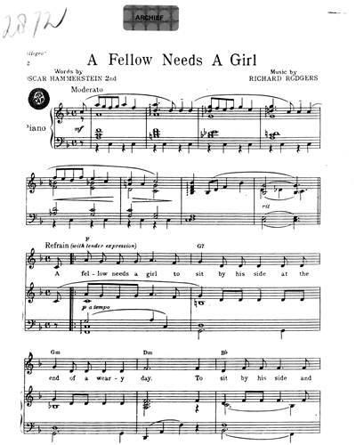 A Fellow Needs A Girl (from 'Allegro')