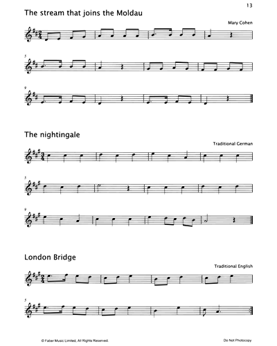 "The Stream That Joins the Moldau" & "The Nightingale" & "London Bridge" & "The Bells In St Paul's Steeple" & "In Holland Stands A House" & "London's Burning"