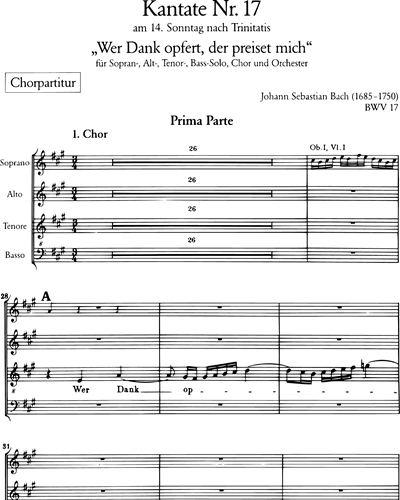 Kantate BWV 17 „Wer Dank opfert, der preiset mich“