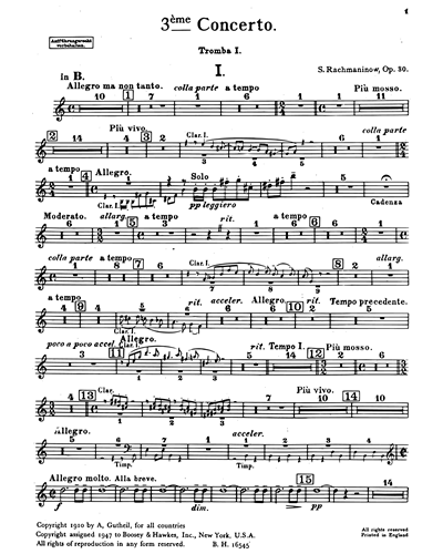 Piano Concerto No. 3 in D minor, op. 30