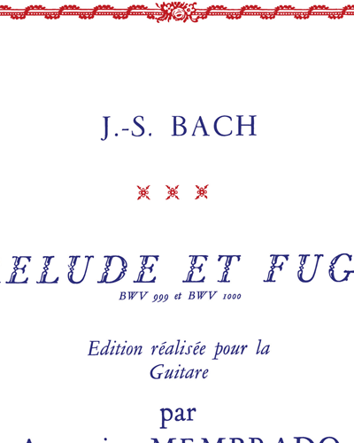 Prelude BWV 999 & Fugue BWV 1000